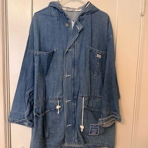 Forelli-  Vintage Blue Denim Hooded Jacket